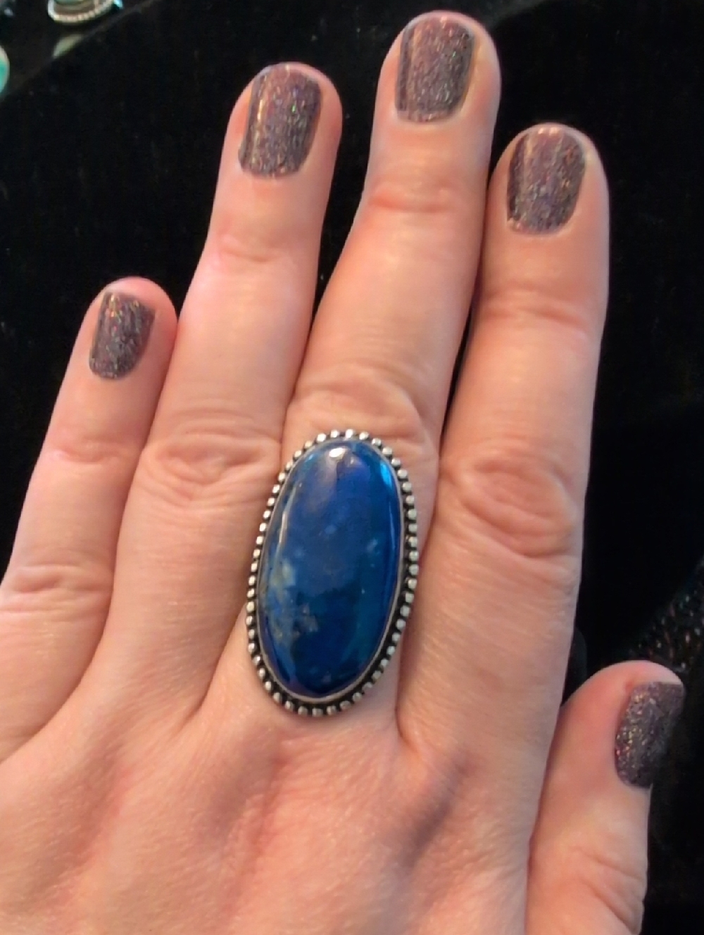 Oval Shaped Blue Lapis Ring